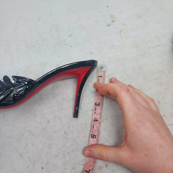 Christian Louboutin Black PVC Apostropha Mule Petunia Slide Heel Sandal - Picture 11 of 11